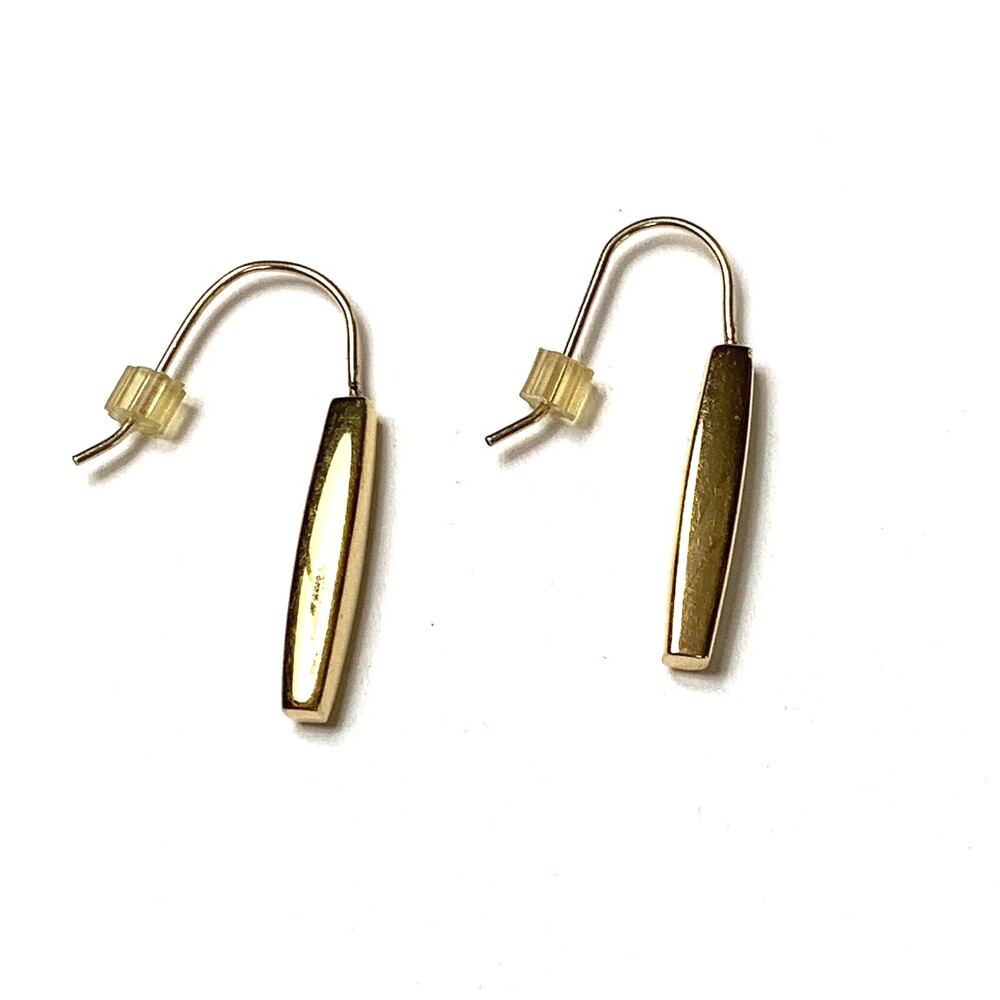 Minimalist Gold Tone Drop Earrings Gold Tone Classic Chic Graceful 1"